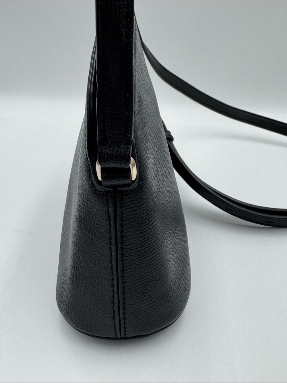 kate spade Black Cross-Grain Leather Crossbody w/ Gold Logo & Adjustable Strap - Picture 7 of 9